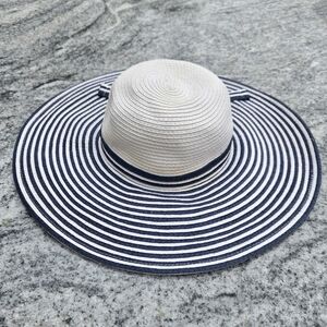 Crusie Club Blue And White Striped Floppy Hat